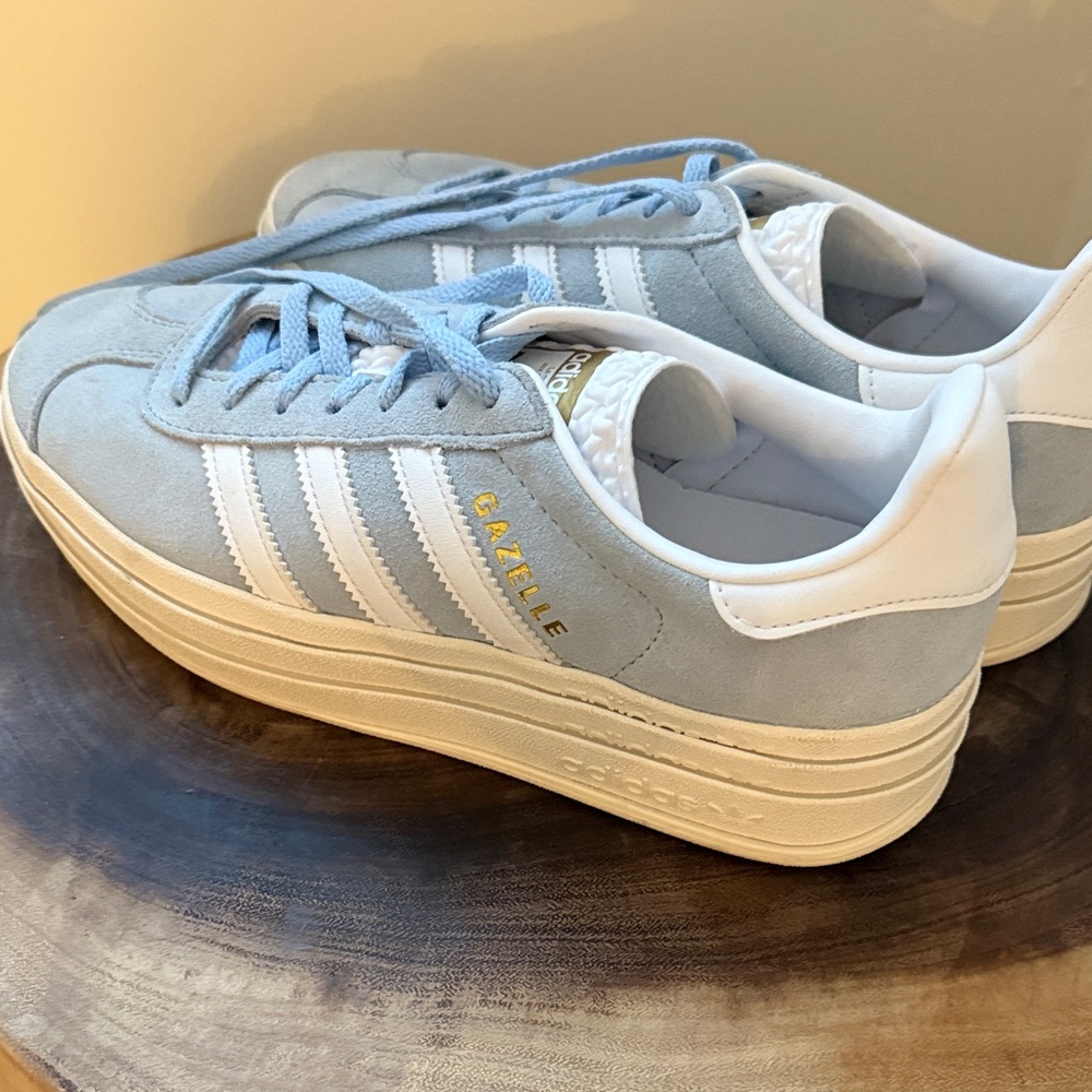 Baby Blue Adidas Gazelles - Picture 3 of 8
